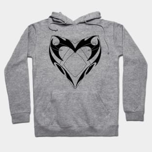 Shadowhunters rune / The mortal instruments - Angelic rune and tribal heart (black and grey) - Parabatai - Mundane - Alec, Magnus, Jace, Clary Hoodie